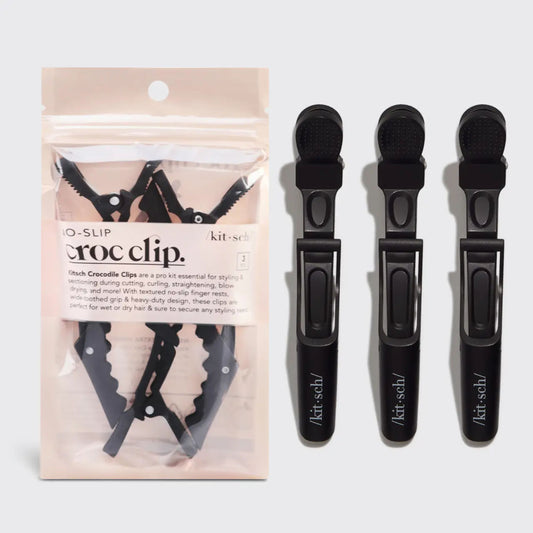 Kitsch No Slip Crocodile Clip 3pc - Black