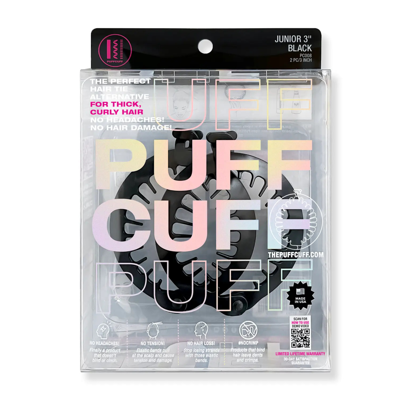 Puff Cuff Junior Hair Clamp - 3 Inch (2 Pcs)